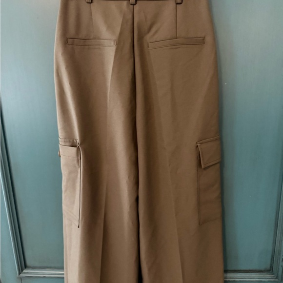 The Frankie Shop Khaki Wide Leg Cargo Pants - Picture 6 of 7